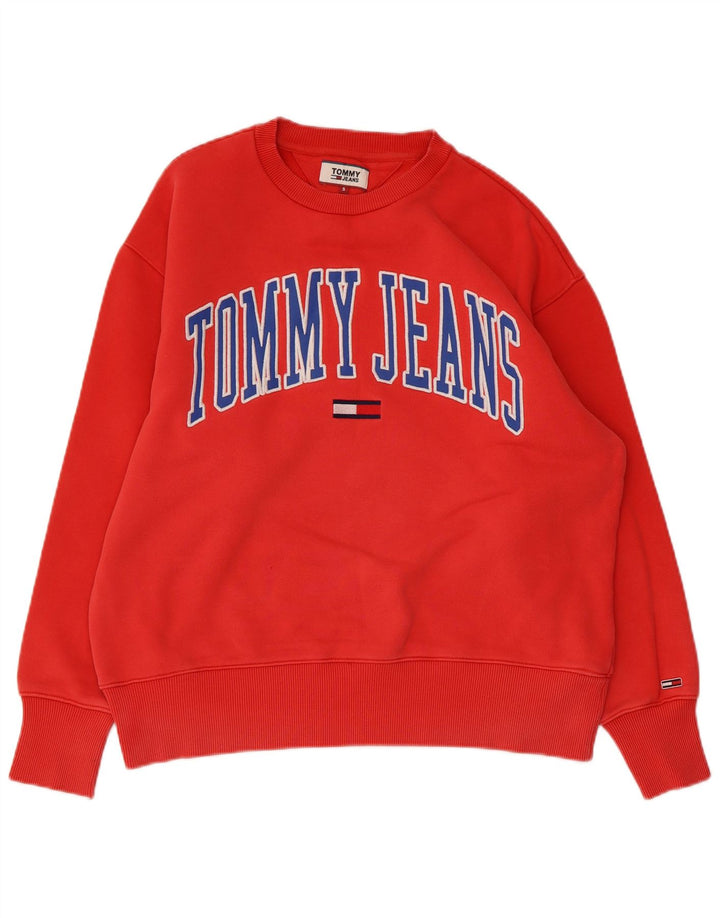 TOMMY HILFIGER Mens Graphic Sweatshirt Jumper Small Red Cotton