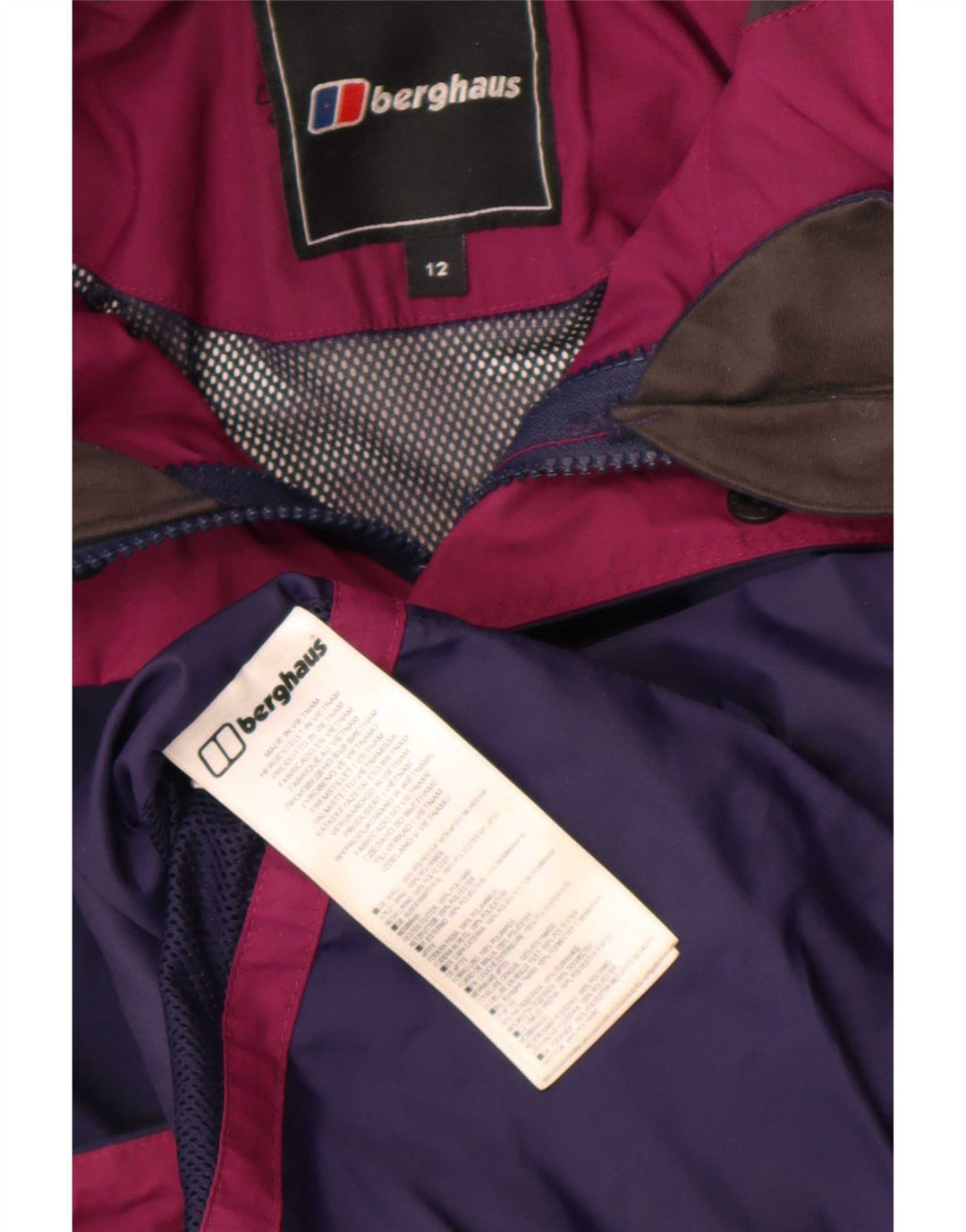 Berghaus Womens Hooded Rain Jacket UK 12 Medium Navy Blue Polyester