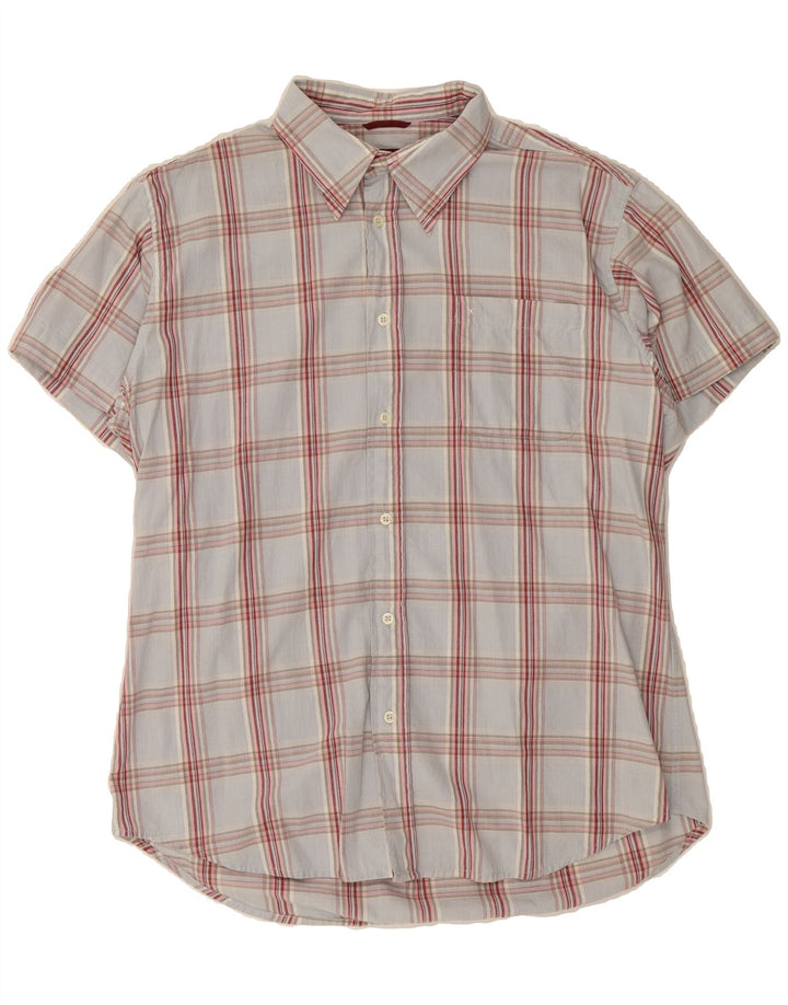 CARRERA Mens Short Sleeve Shirt XL Blue Check Cotton Vintage Carrera and Second-Hand Carrera from Messina Hembry 