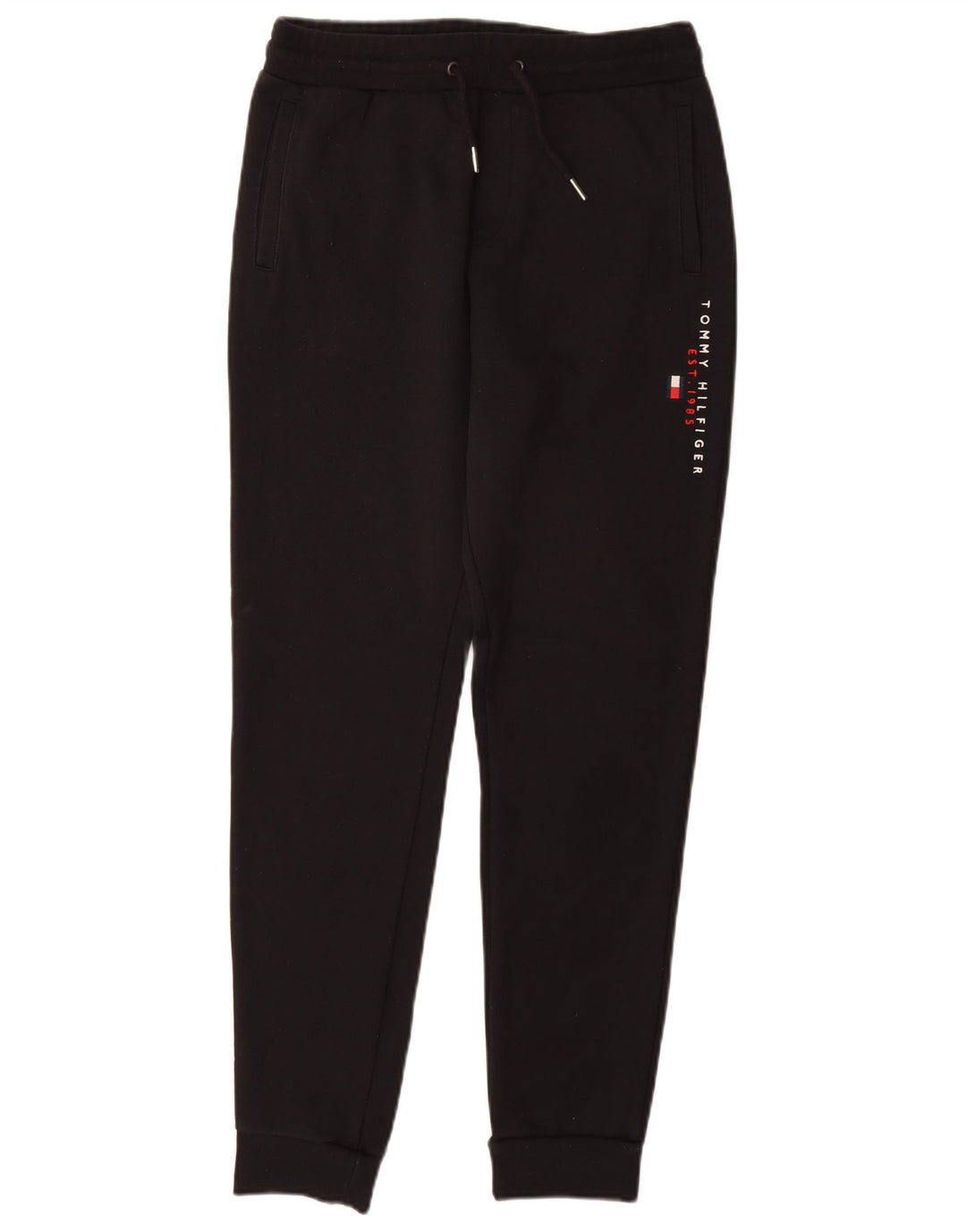 TOMMY HILFIGER Womens Tracksuit Trousers Joggers UK 14 Large  Black