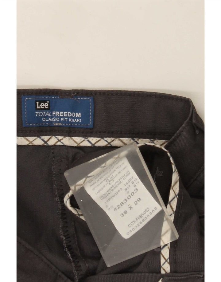 Lee Mens Total Freedom Classic Fit Suit Trousers W38 L29 Grey Polyester