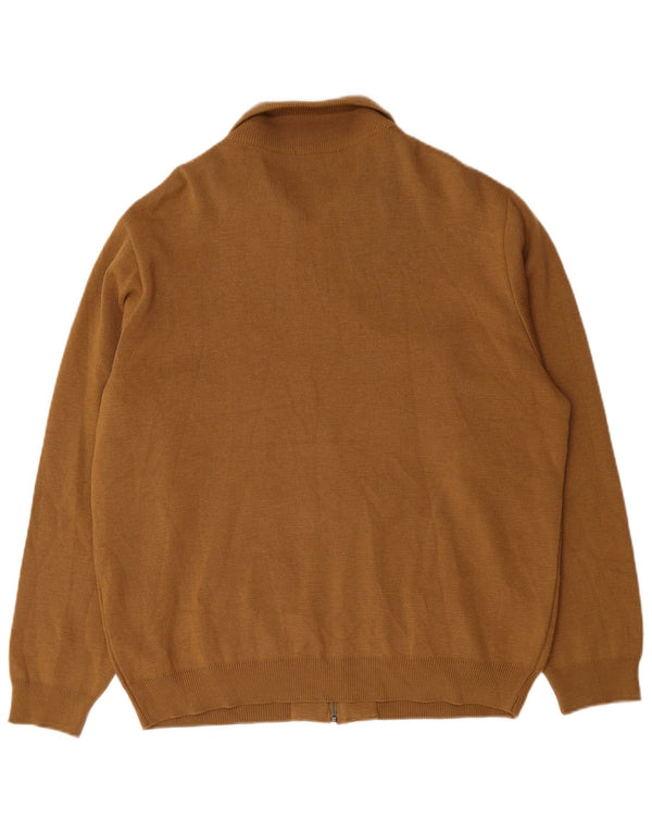 Vintage Mens Cardigan Sweater XL Beige Merino Wool