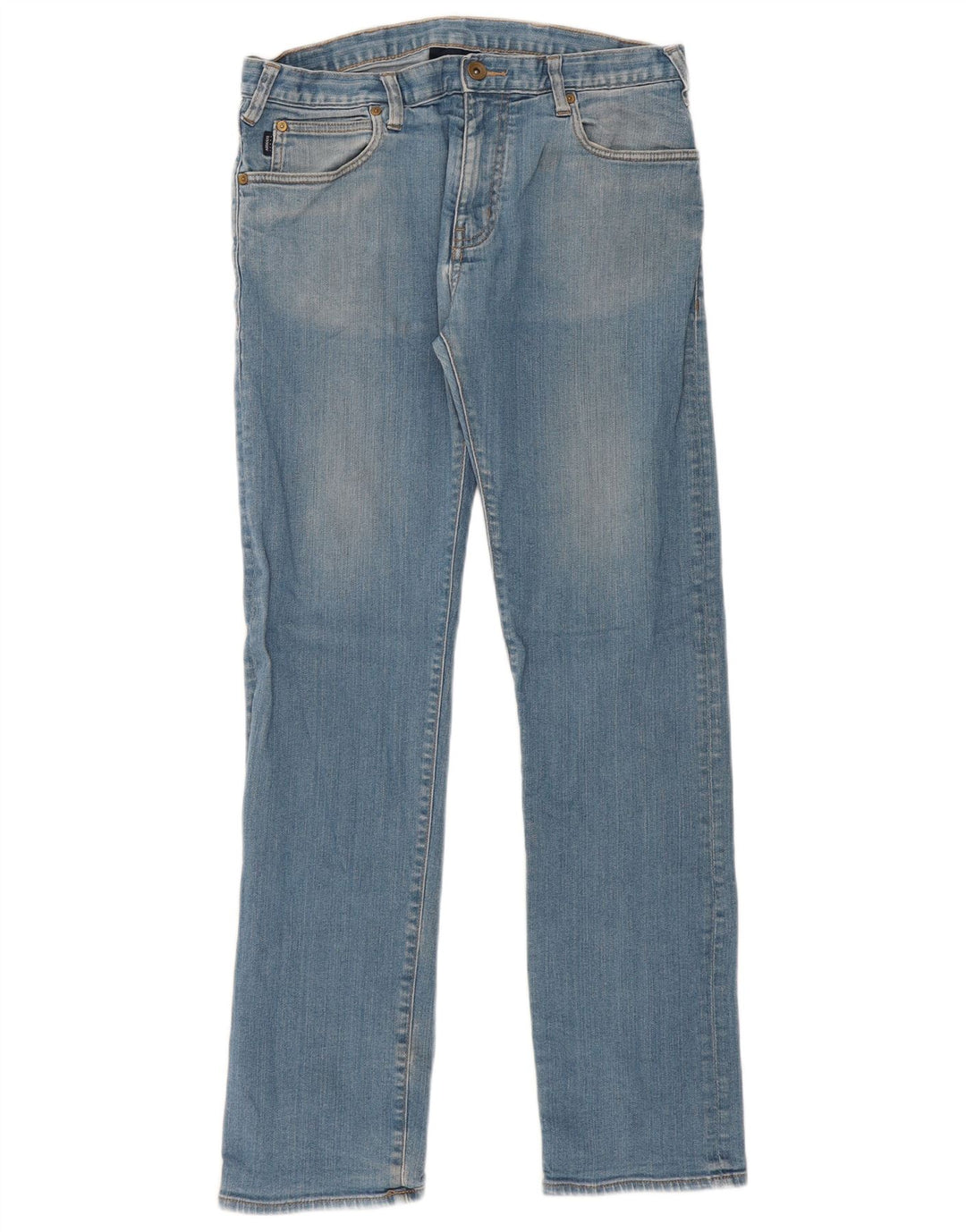 Armani Mens Straight Jeans W34 L32 Blue Cotton