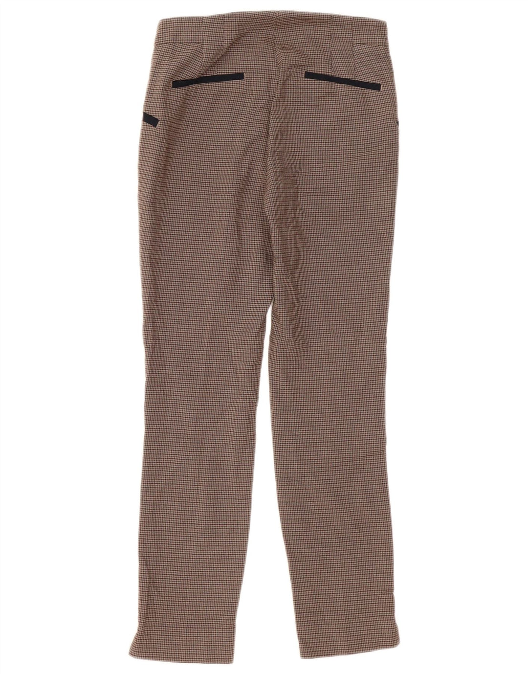 Zara Womens Slim Casual Trousers Small W26 L28 Brown Check