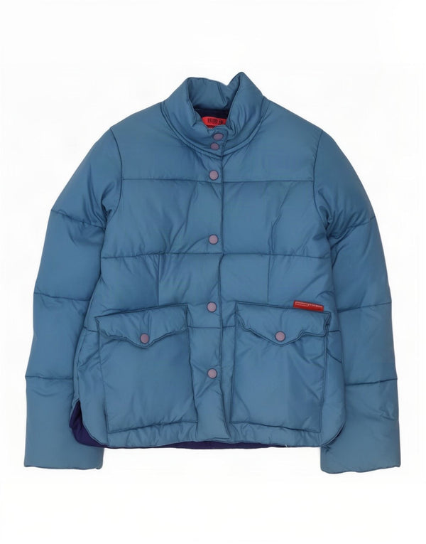 Fiorucci Womens Padded Jacket UK 14 Large Blue Nylon