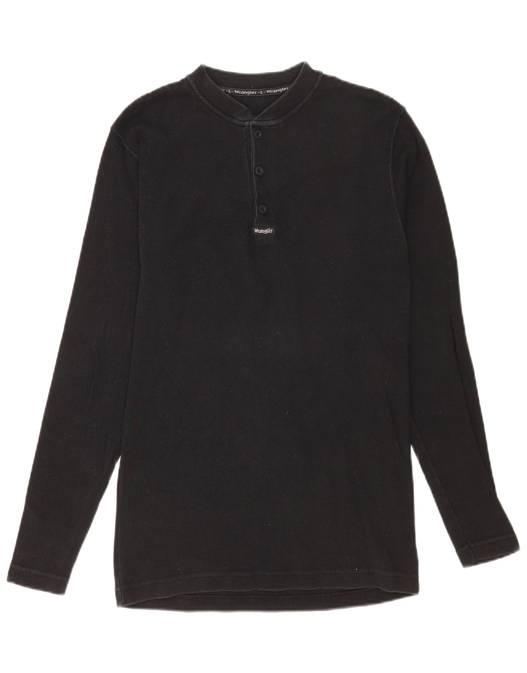 Wrangler Mens Top Long Sleeve Large Black Cotton