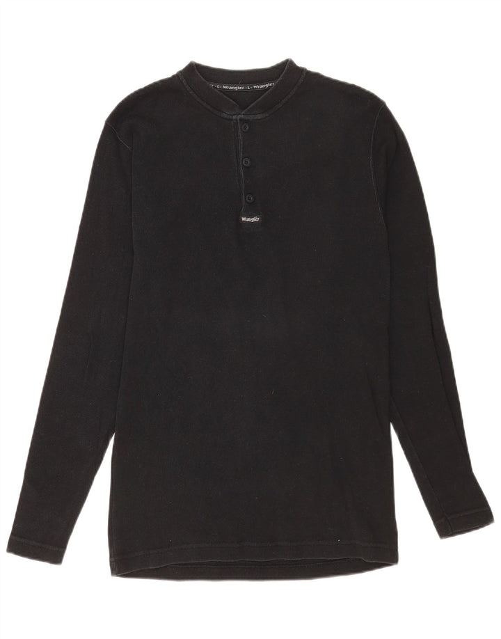 Wrangler Mens Top Long Sleeve Large Black Cotton