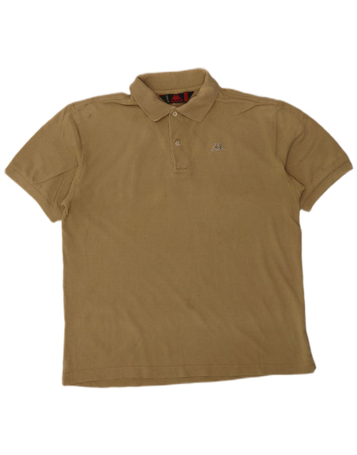 KAPPA Mens Polo Shirt Large Beige Cotton
