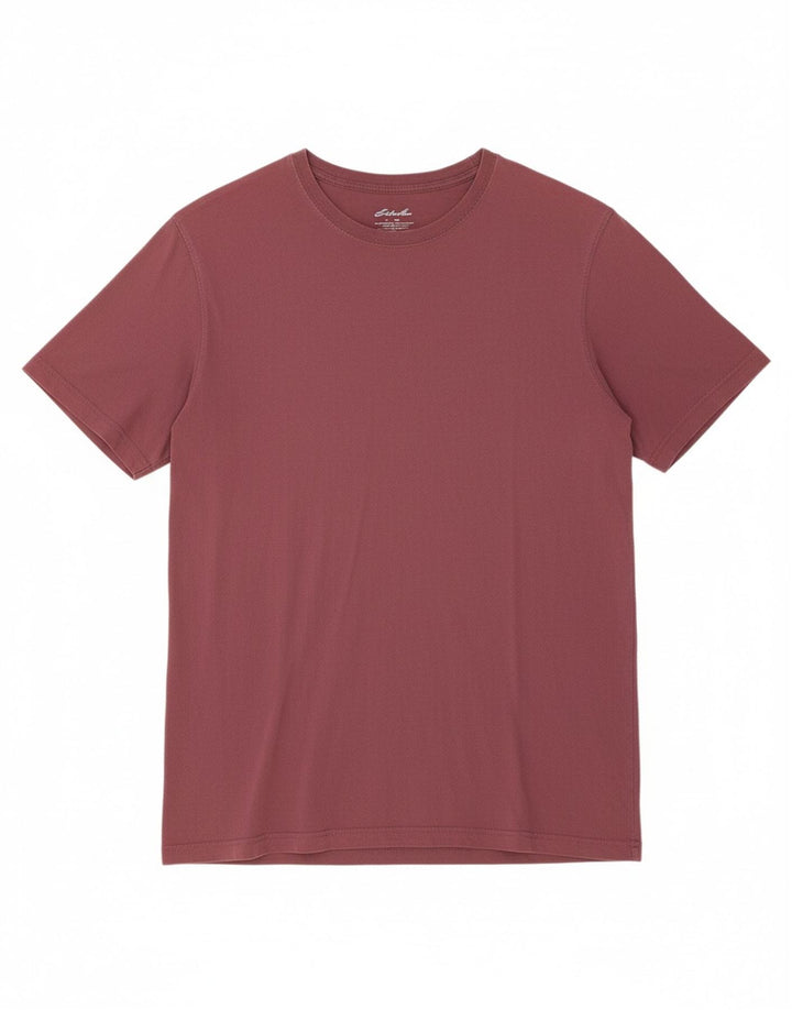 EDDIE BAUER Mens T-Shirt Top XL Maroon Cotton