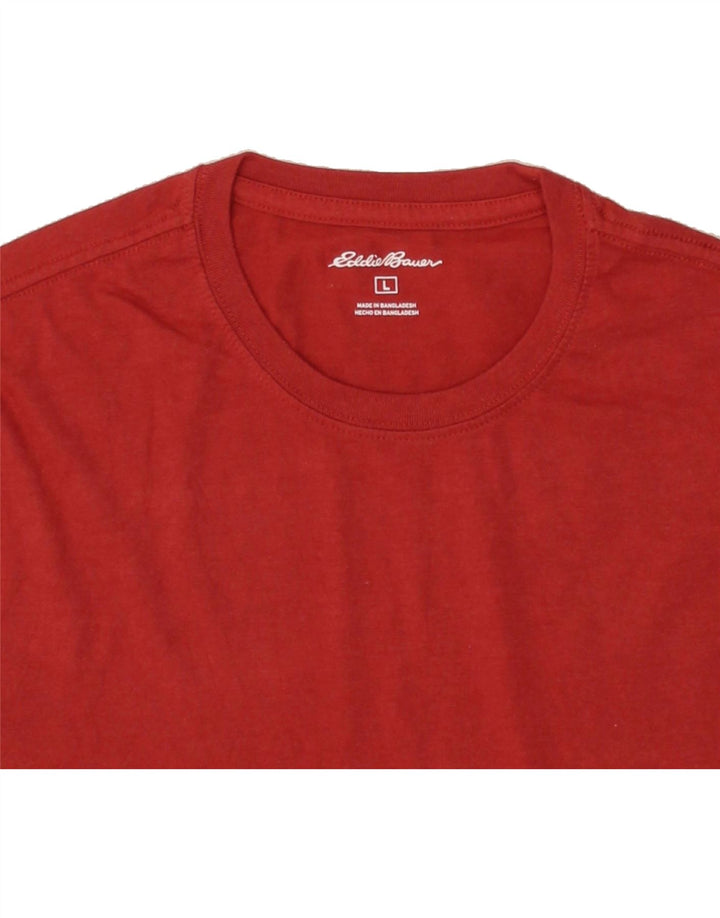 EDDIE BAUER Mens T-Shirt Large Red Cotton Vintage Eddie Bauer and Second-Hand Eddie Bauer from Messina Hembry 