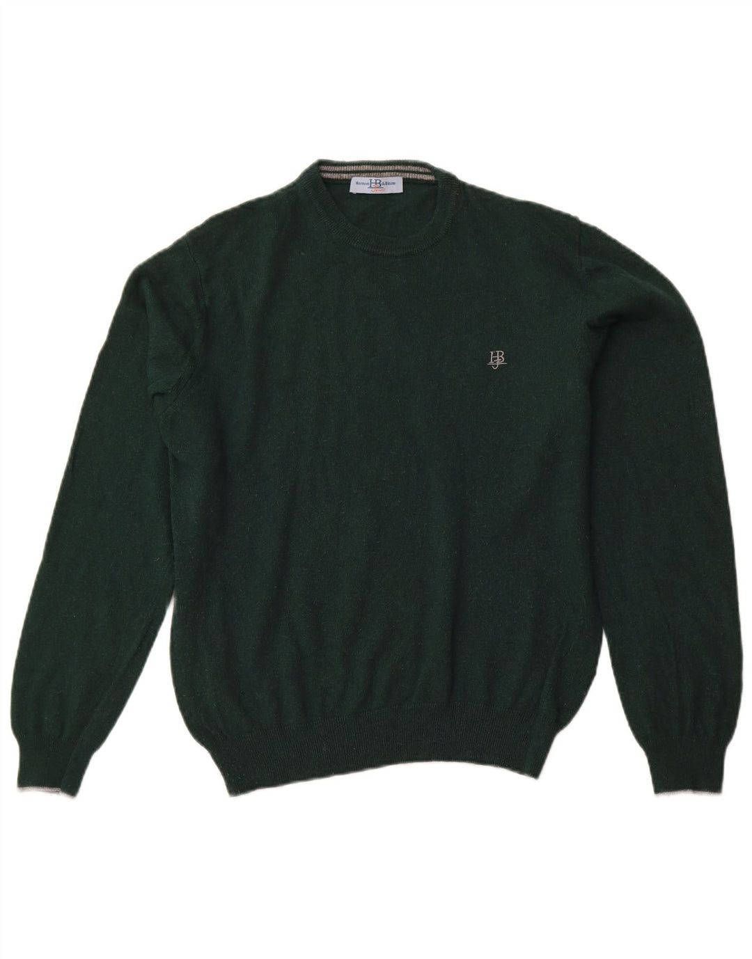 HARMONT & BLAINE Mens Crew Neck Jumper Sweater Large Green Viscose