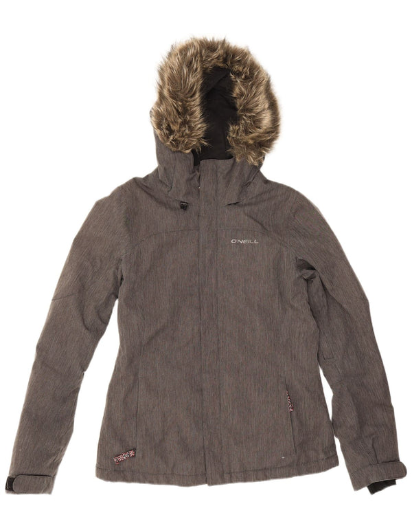 O'Neill Mens Hooded Windbreaker Jacket UK 10 Small Grey Polyester