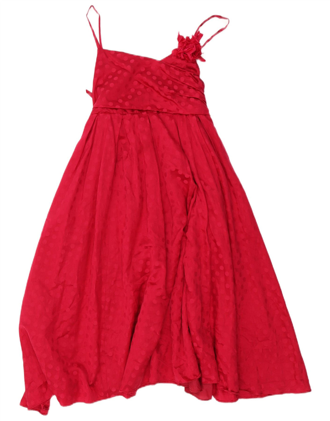 MONSOON Girls Sleeveless Maxi Dress 12-13 Years Red Polka Dot Acetate