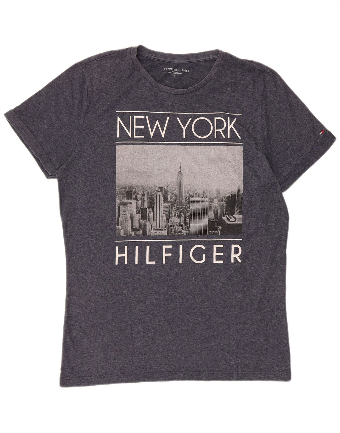 Tommy Hilfiger Mens Graphic T-Shirt Top Medium Grey