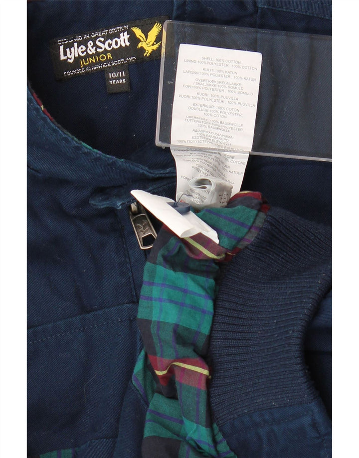 Lyle & Scott Boys Bomber Jacket 10-11 Years Navy Blue Cotton