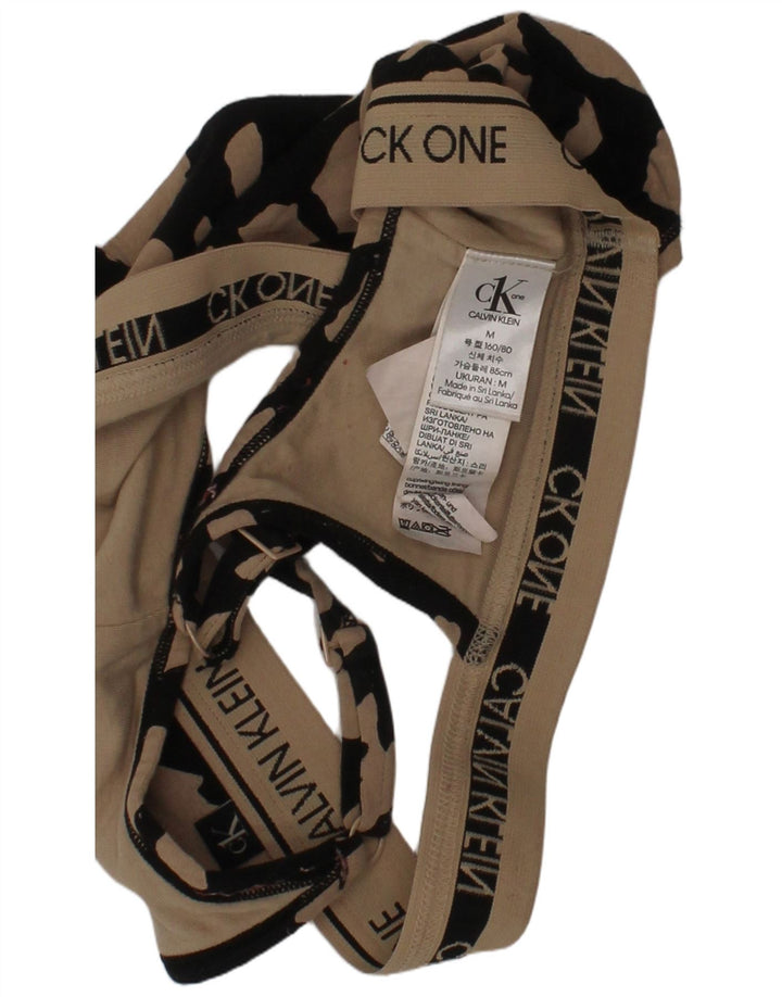 CALVIN KLEIN Womens Abstract Pattern Top UK 12 Medium Beige Camouflage