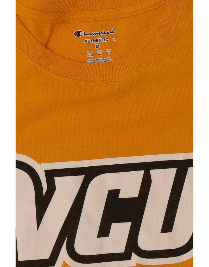 Champion Womens Graphic T-Shirt Top UK 14 Medium Yellow