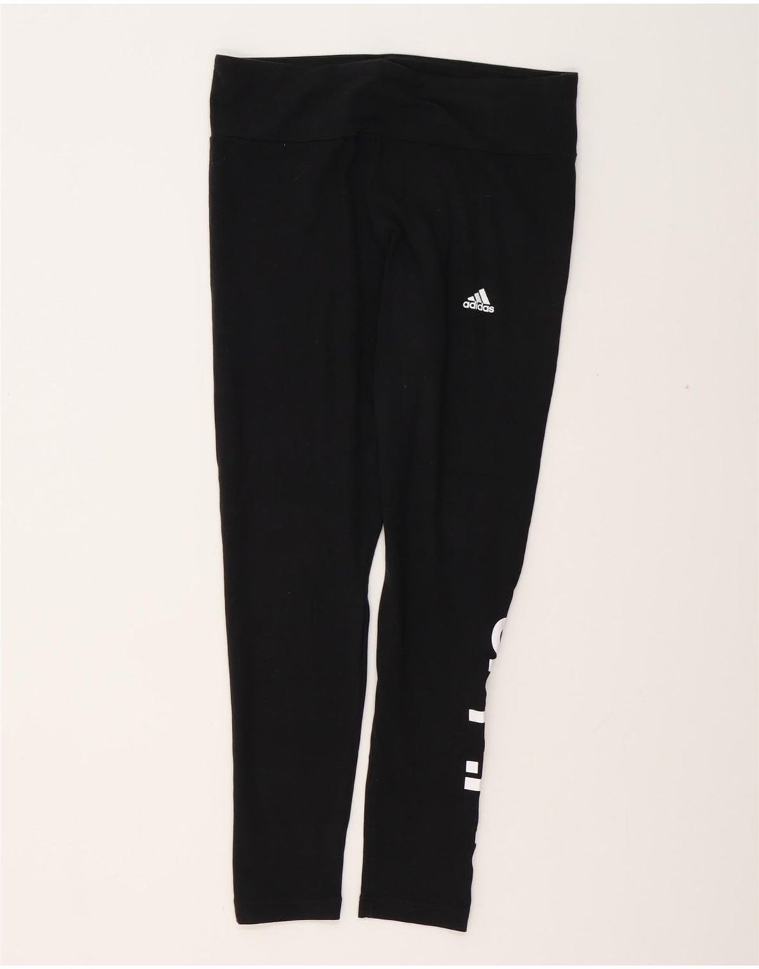 ADIDAS Womens Graphic Leggings UK 16/18 Large  Black Cotton