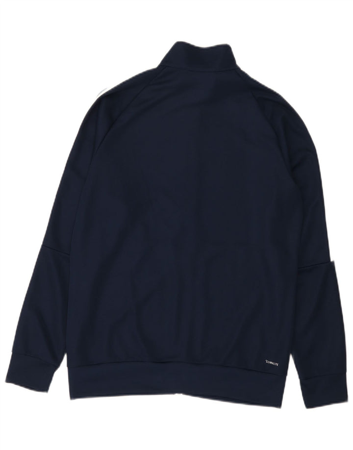 Adidas Boys Climalite Tracksuit Top Jacket 13-14 Years Navy Blue Polyester