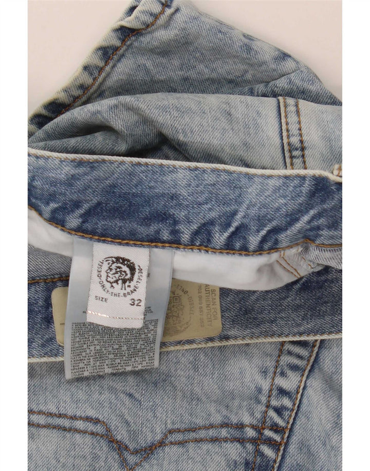 Diesel Mens D-Mirk Slim Denim Shorts W32 Medium Blue Cotton