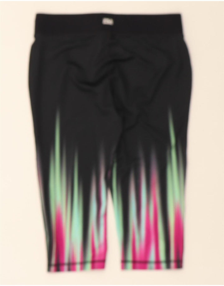 FILA Womens Bermuda Sport Shorts UK 14 Medium Black Tie Dye Polyester Vintage Fila and Second-Hand Fila from Messina Hembry 
