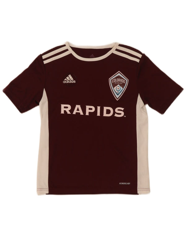 Adidas Boys Colorado Rapids Graphic T-Shirt Top 9-10 Years Maroon