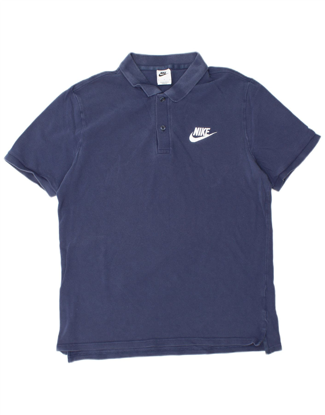 NIKE Mens Polo Shirt Large Navy Blue Cotton