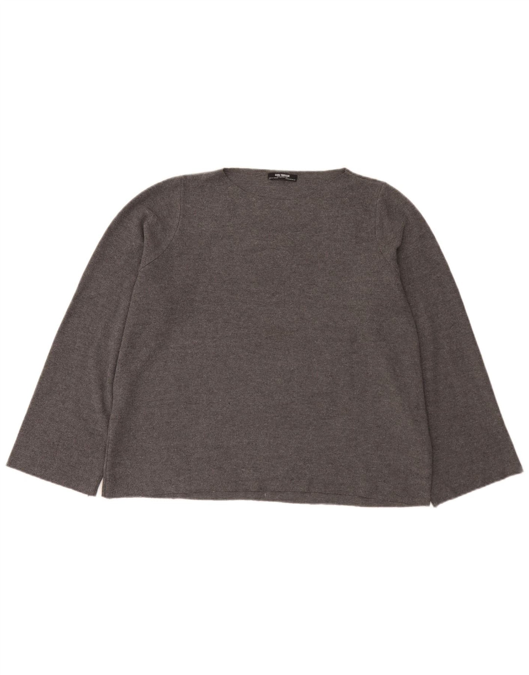 Zara Womens Oversized Top Long Sleeve UK 14 Medium Grey