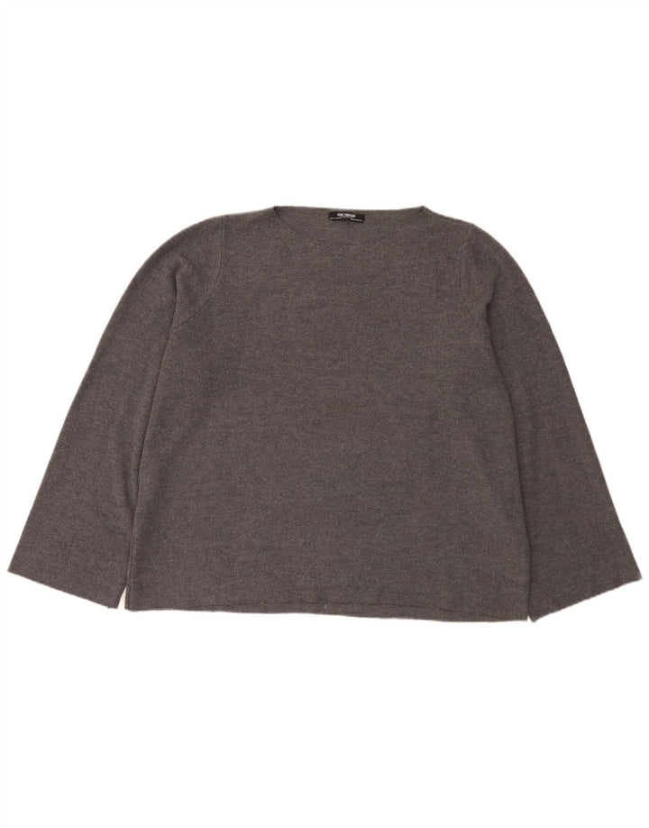 Zara Womens Oversized Top Long Sleeve UK 14 Medium Grey
