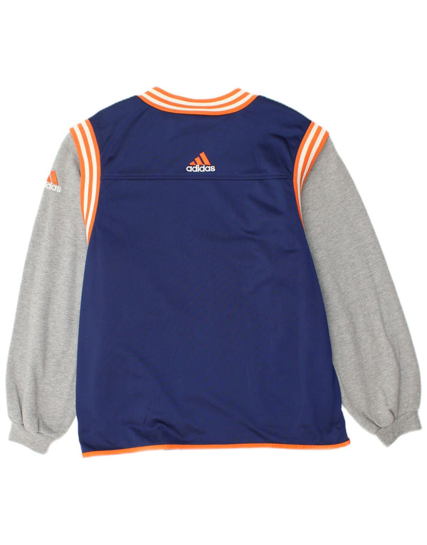 Adidas Mens Tracksuit Top Jacket UK 40/42 Medium Navy Blue Colourblock