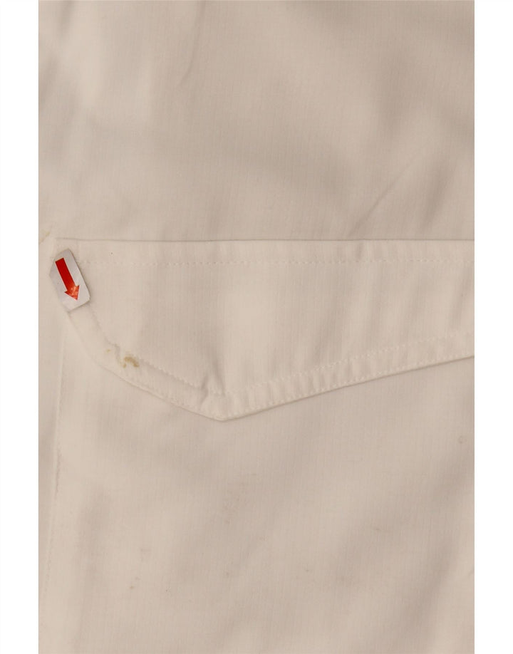 EDDIE BAUER Mens Short Sleeve Shirt XL White Polyester