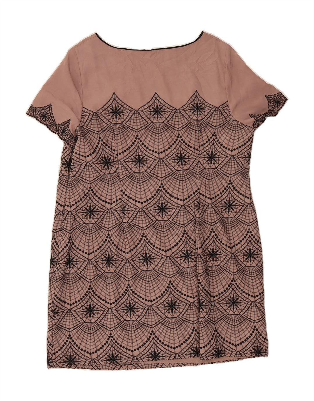 MONSOON Womens Abstract Pattern Basic Dress UK 16 Large Pink Polyester Vintage Monsoon and Second-Hand Monsoon from Messina Hembry 
