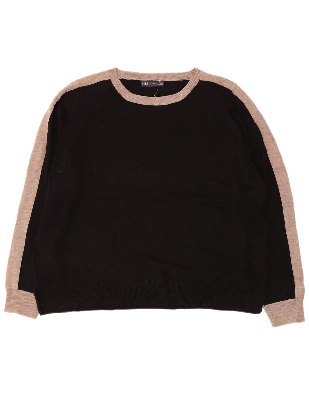 MARKS & SPENCER Womens Boat Neck Jumper Sweater UK 20 2XL Black