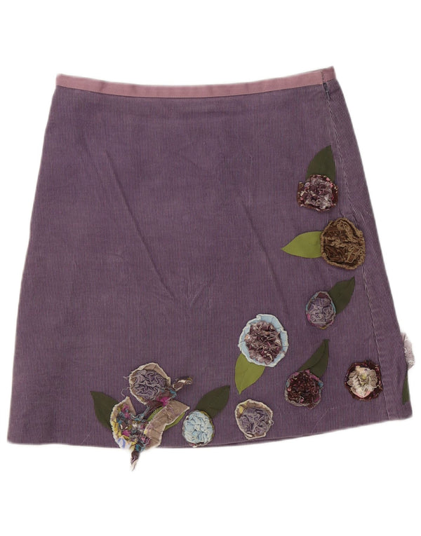 Boden Womens Corduroy Skirt UK 12 Medium W32 Purple Floral