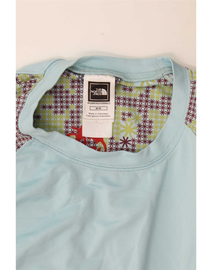 The North Face Womens Graphic Top Long Sleeve UK 14 Medium Blue Polyester