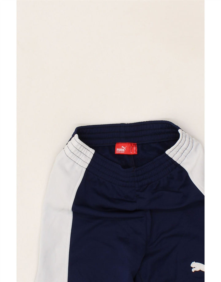 PUMA Boys Tracksuit Trousers 11-12 Years  Navy Blue Colourblock Polyester Vintage Puma and Second-Hand Puma from Messina Hembry 