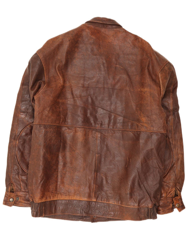 Vintage Mens Leather Jacket UK 40 Large Brown