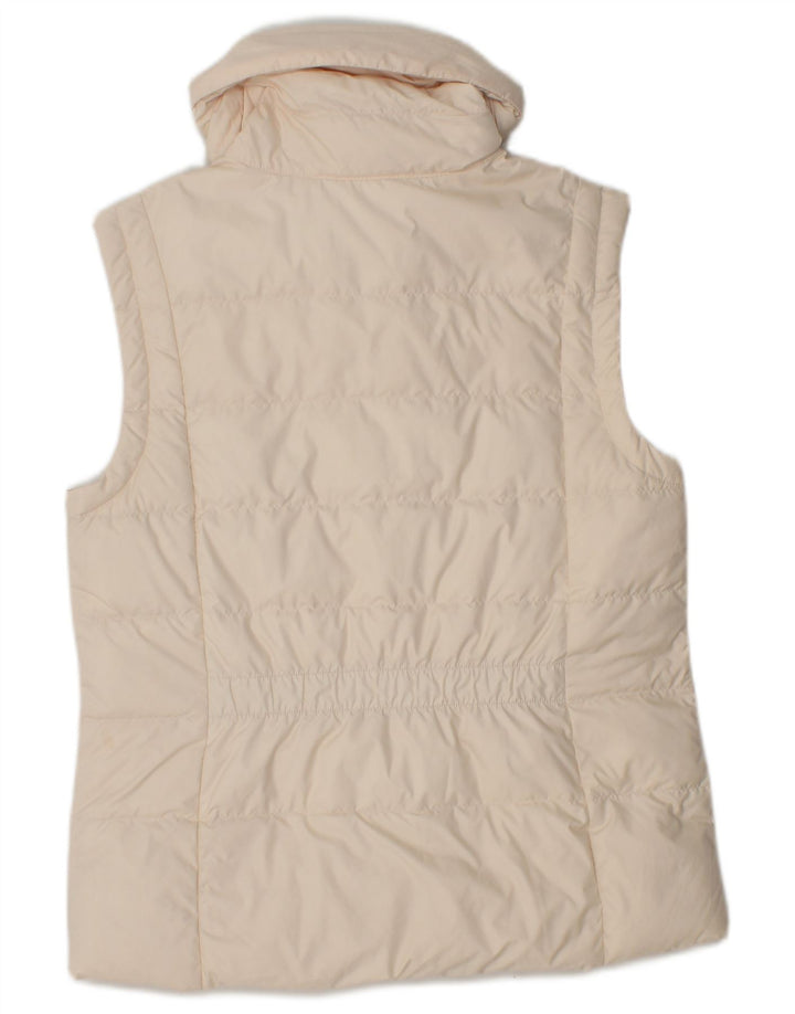 NIKE Womens Padded Gilet UK 14 Medium Beige Polyester