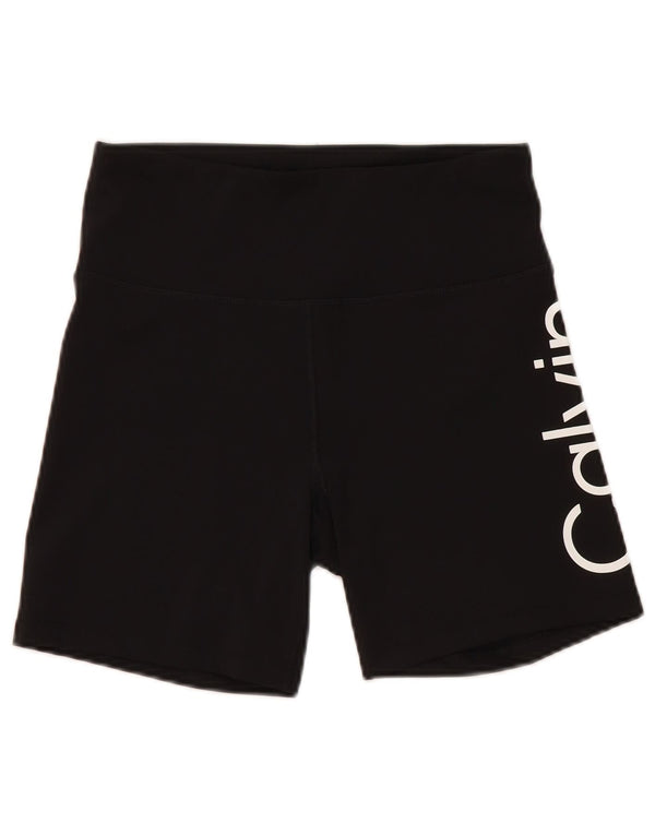 Calvin Klein Womens Graphic Sport Shorts UK 12 Medium Black Polyester