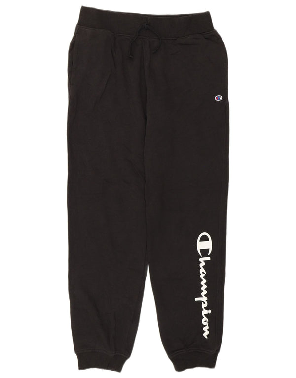 CHAMPION Boys Graphic Tracksuit Trousers Joggers 13-14 Years XL Black