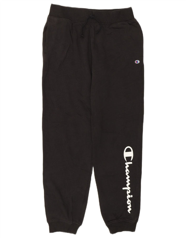 CHAMPION Boys Graphic Tracksuit Trousers Joggers 13-14 Years XL Black