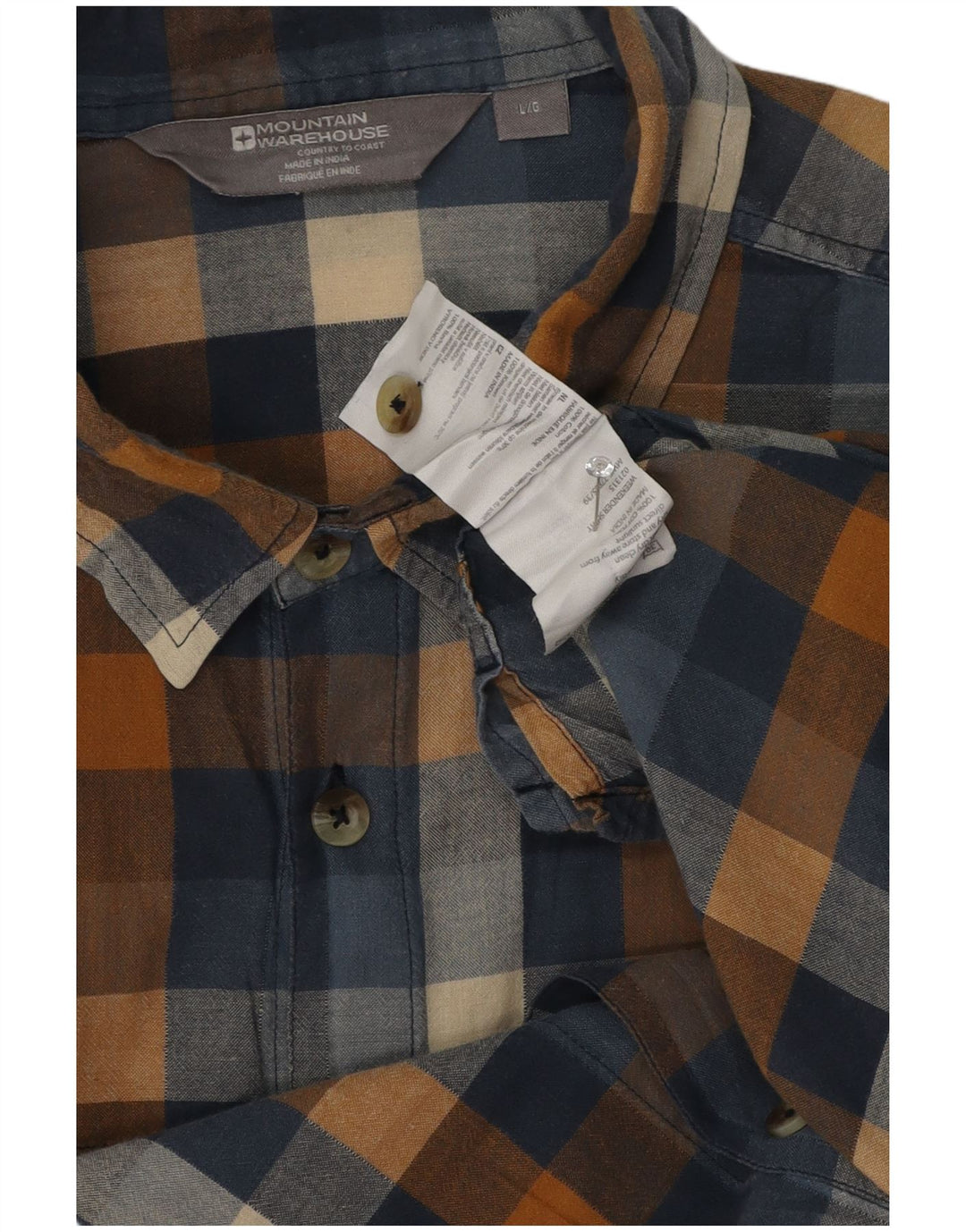 Mountain Warehouse Mens Short Sleeve Flannel Shirt Large Navy Blue Check