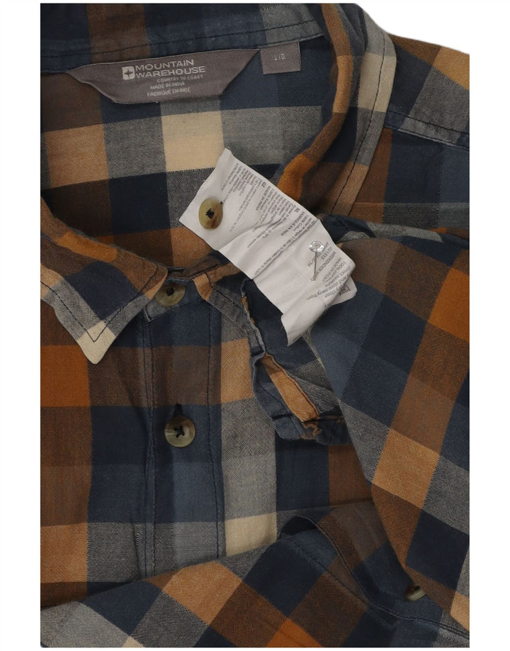 Mountain Warehouse Mens Short Sleeve Flannel Shirt Large Navy Blue Check