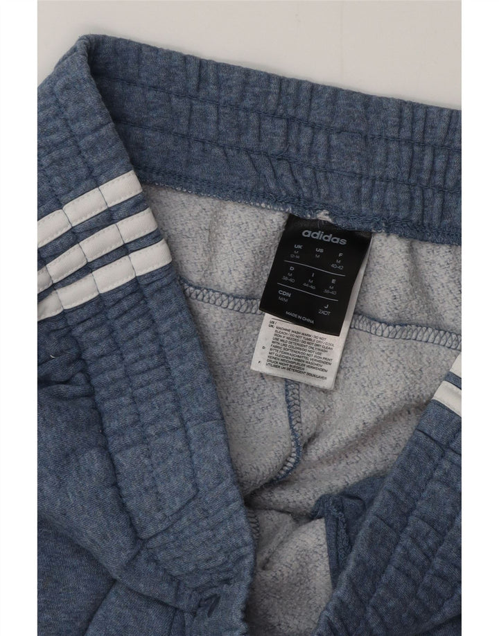 ADIDAS Womens Tracksuit Trousers Joggers UK 12/14 Medium Blue Cotton