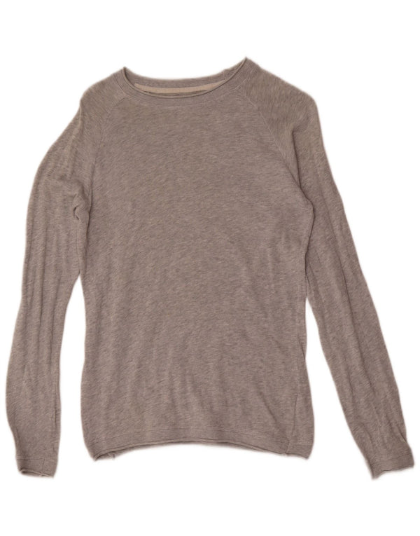 Zara Mens Boat Neck Jumper Sweater Small Grey Flecked Cotton