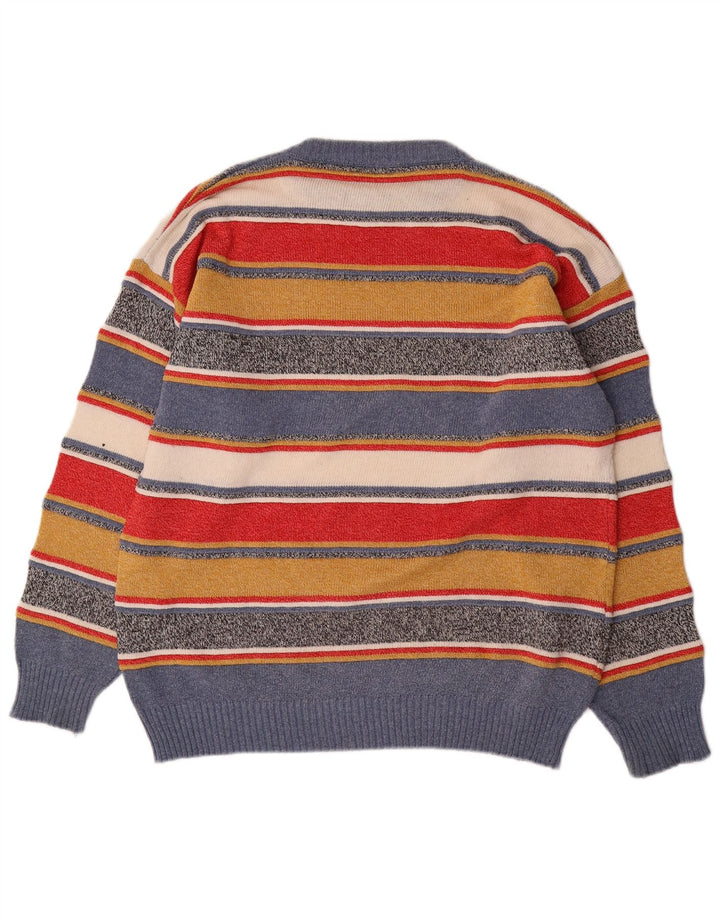 Bizzarro Mens Crew Neck Jumper Sweater Large Multicoloured Striped