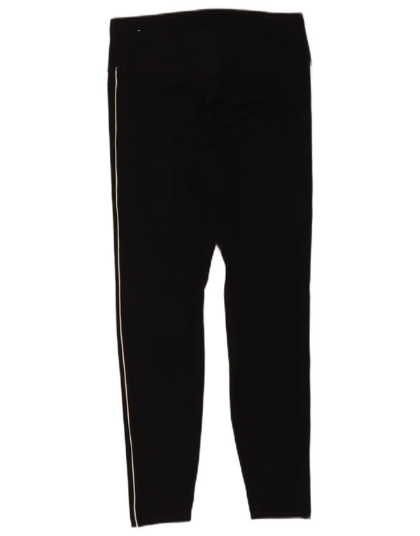 Nike Womens Dri Fit Graphic Crop Leggings UK 12 Medium Black Polyester