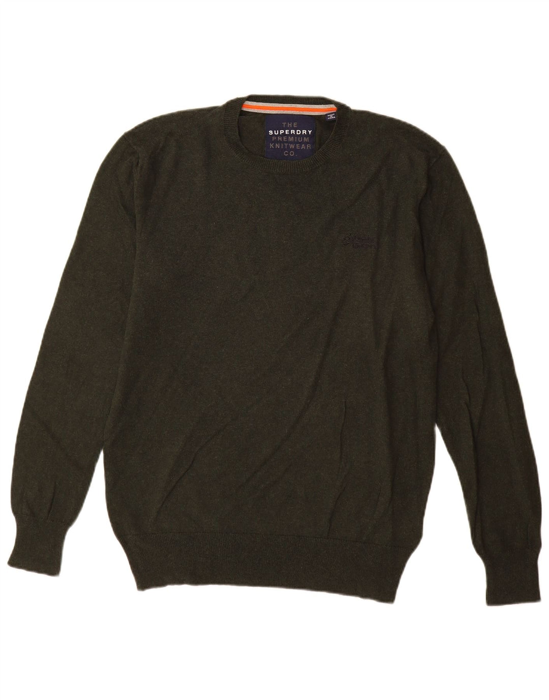Superdry Mens Crew Neck Jumper Sweater Large Green Cotton