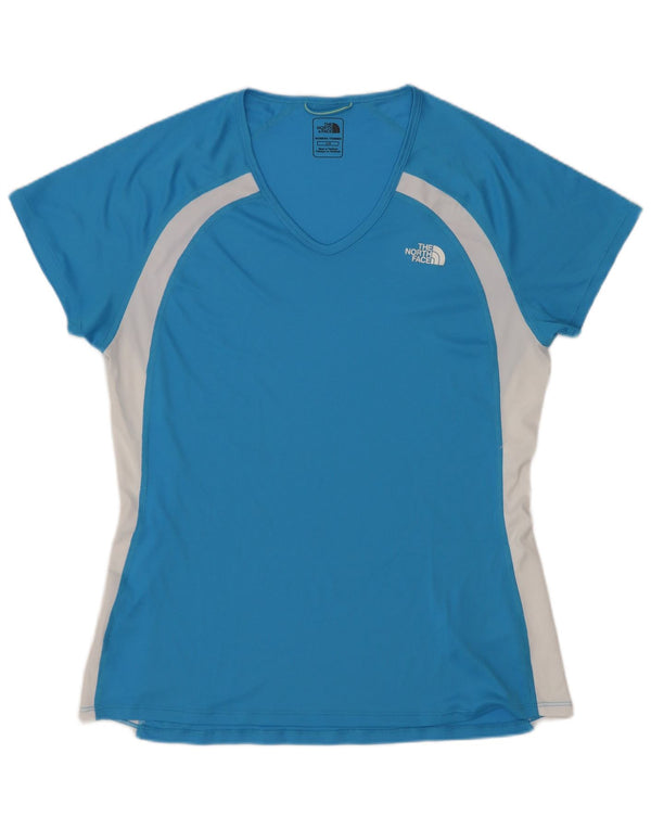 The North Face Womens T-Shirt Top UK 14 Large Blue Colourblock Polyester