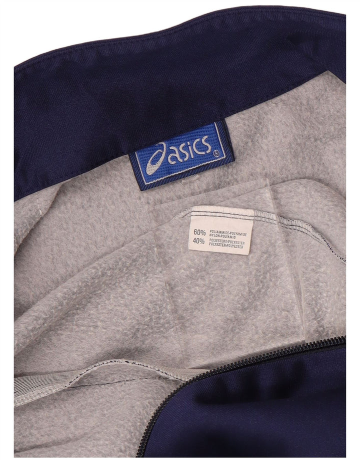 Asics Womens Graphic Tracksuit Top Jacket Medium Navy Blue Polyamide Sports
